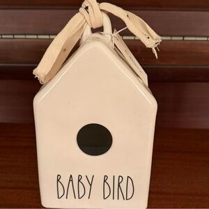 Rae Dunn By Magenta “Baby Bird” Birdhouse with Icon of 2 Birds on Back. NEW